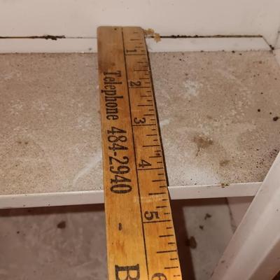 Vintage enamel / tin wall hanging spice shelf.