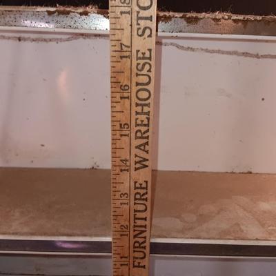 Vintage enamel / tin wall hanging spice shelf.