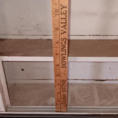 Vintage enamel / tin wall hanging spice shelf.