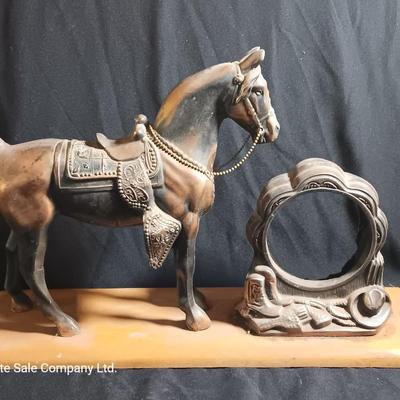 Vintage Antique Sessions Horse & Cowboy Western Bronze/Copper Clock - Parts