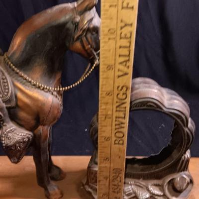 Vintage Antique Sessions Horse & Cowboy Western Bronze/Copper Clock - Parts