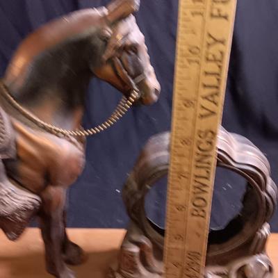 Vintage Antique Sessions Horse & Cowboy Western Bronze/Copper Clock - Parts