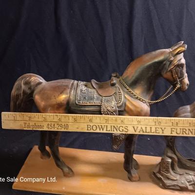 Vintage Antique Sessions Horse & Cowboy Western Bronze/Copper Clock - Parts