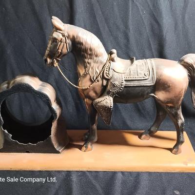 Vintage Antique Sessions Horse & Cowboy Western Bronze/Copper Clock - Parts