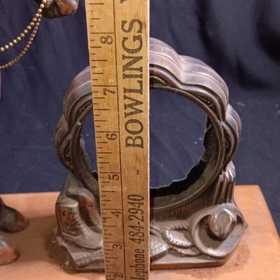 Vintage Antique Sessions Horse & Cowboy Western Bronze/Copper Clock - Parts