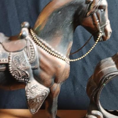 Vintage Antique Sessions Horse & Cowboy Western Bronze/Copper Clock - Parts