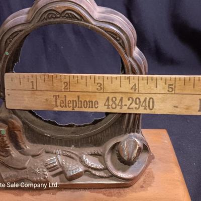 Vintage Antique Sessions Horse & Cowboy Western Bronze/Copper Clock - Parts