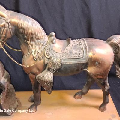 Vintage Antique Sessions Horse & Cowboy Western Bronze/Copper Clock - Parts