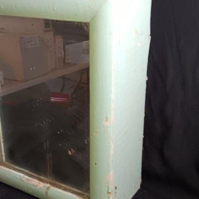 Antique Painted Medicine Cabinet with a light on the side