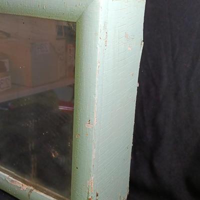 Antique Painted Medicine Cabinet with a light on the side