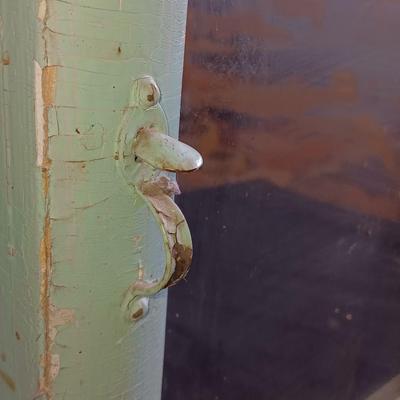 Antique Painted Medicine Cabinet with a light on the side