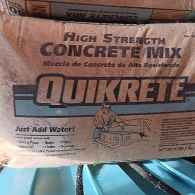 Eight bags of High strength concrete mix Quickrete
