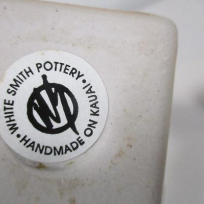 Handmade White Smith Pottery Vase Kauai