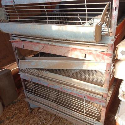 Metal chicken brooder with all the feeders