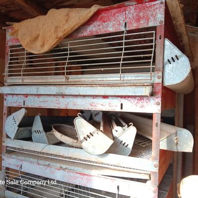 Metal chicken brooder with all the feeders