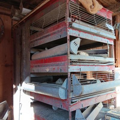 Metal chicken brooder with all the feeders