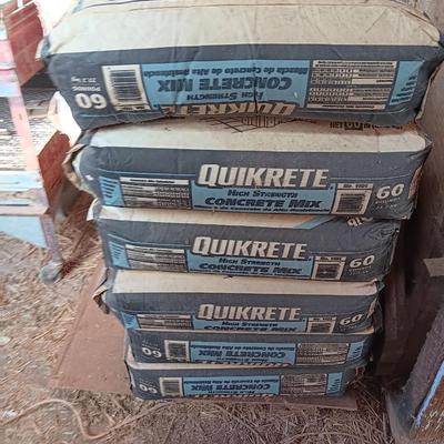 Six bags of High Strength concrete mix Quikcrete 60 b bags