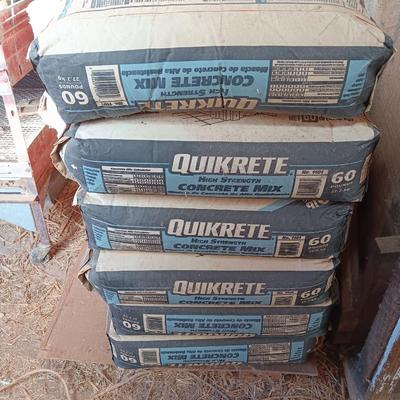 Six bags of High Strength concrete mix Quikcrete 60 b bags