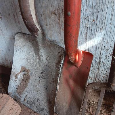 Yard and Garden hand tools Scoop shovel - wood handled vintage shovel - spade and more