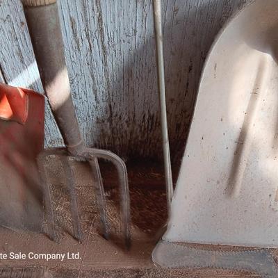 Yard and Garden hand tools Scoop shovel - wood handled vintage shovel - spade and more