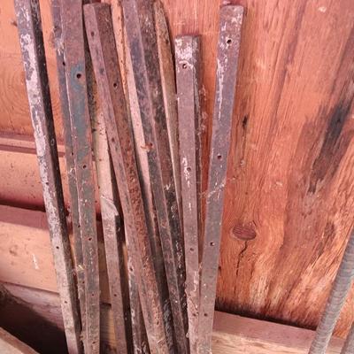 Pieces of Rebar and different sized stakes