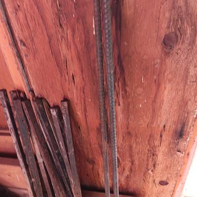 Pieces of Rebar and different sized stakes