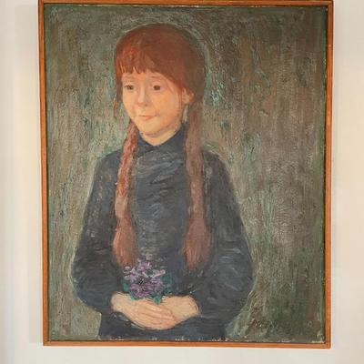 Oil on Canvas Painting of Girl