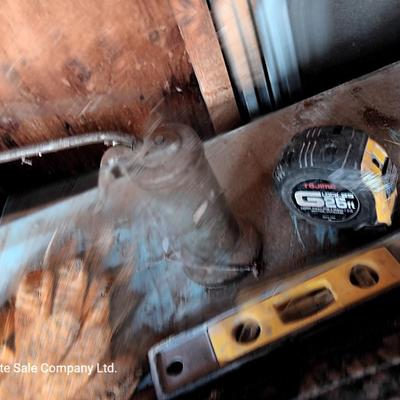 Assortment of tools - cement trowels - oil can - tape measure and more