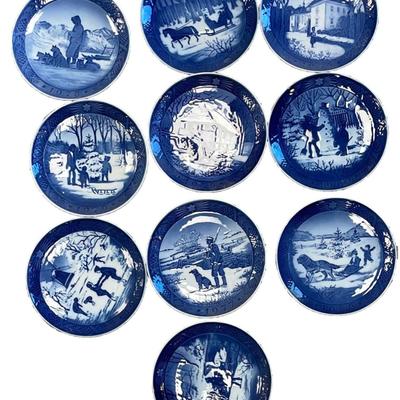 Set of 10 Royal Copenhagen Plates 1975-1989