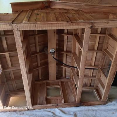 lighted Wooden barn model - handmade barn for display or fun - Great for toy horses!