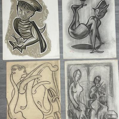 total 4 Charles Melohs sketches