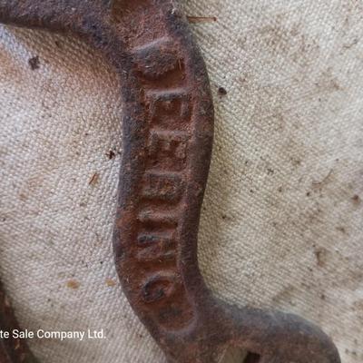 Four antique wrenches with unique ends - Dearing