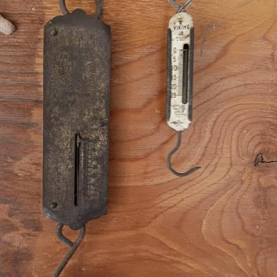 Two Antique scales Chatllon's Improved String balance NEW YORK and Viking JR. Hanson Scale Co.