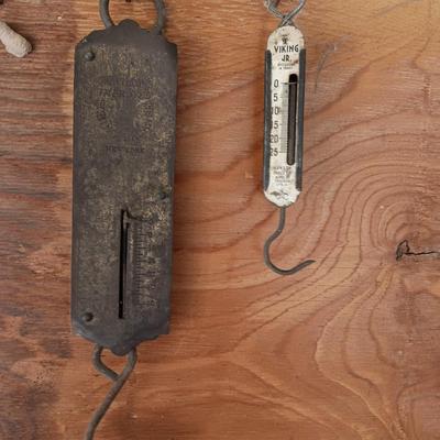 Two Antique scales Chatllon's Improved String balance NEW YORK and Viking JR. Hanson Scale Co.