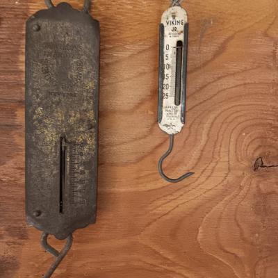 Two Antique scales Chatllon's Improved String balance NEW YORK and Viking JR. Hanson Scale Co.