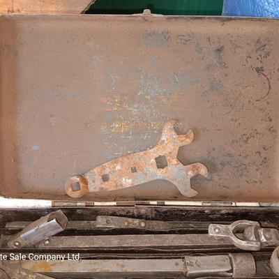 Antique socket set in metal case