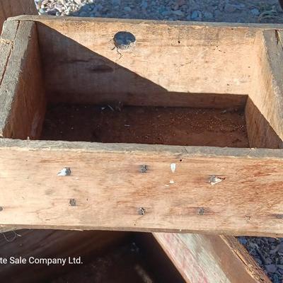 Two wooden rustic boxes and a wooden barrel for display