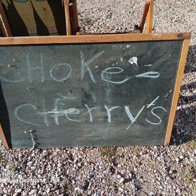 19th Century Medical Teaching Device antique chalk board and wooden folding chair