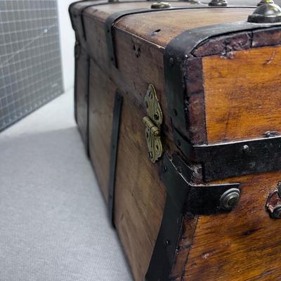 Antique Brass Studded Strong Box 