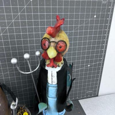 American Gothic Tin Chickens Couple