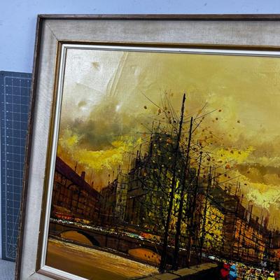 Oil on Canvas French or European Painting, Signed