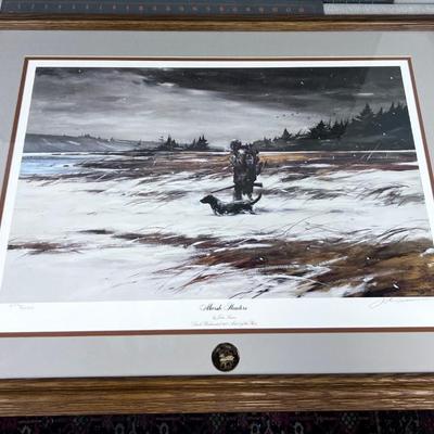 Signed Limited Edition Lithograph titled: Marsh Hunters, by John Swan