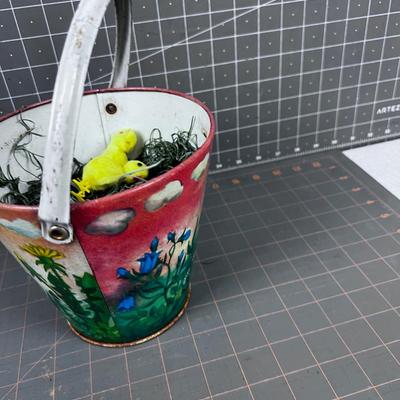 Antique Litho TIN Easter Bucket