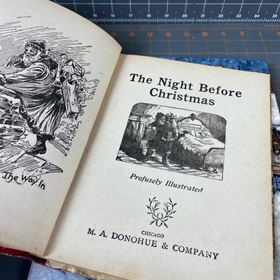 (2) Night Before Christmas Books: 1 Antique and 1 Modern - 90 year Difference 