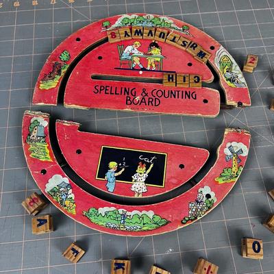 Antique Spelling and Counting Board