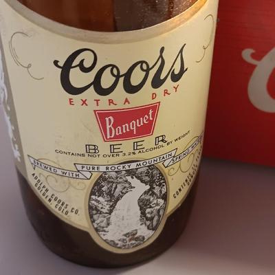 Antique Anheuser Busch and Otto Frey cork screws with Coors glass bottles and booklet