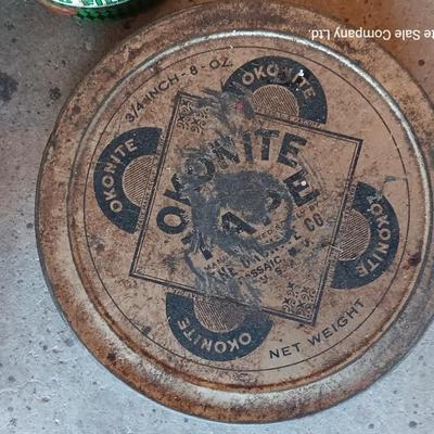 Vintage metal chemical tins - first aid kit - kester solder - and others