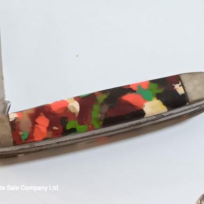 Collection of small collectible items - Vintage Kent knife - coors ashtray - and more trinkets