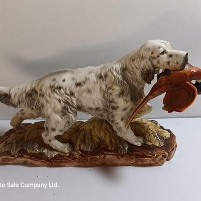 MAN CAVE Vintage Norcrest English setter with pheasant - cedar box from Glen Echo and a new pocketknife