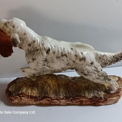 MAN CAVE Vintage Norcrest English setter with pheasant - cedar box from Glen Echo and a new pocketknife